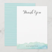 Correspondance Carte de notes de l'aquarelle Merci (Devant / Derrière)