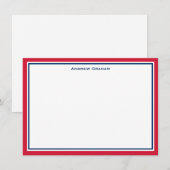 Correspondance Carte de notes frontalières rouge et marine (Devant / Derrière)