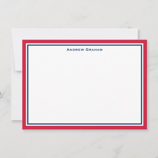 Correspondance Carte de notes frontalières rouge et marine (Devant)
