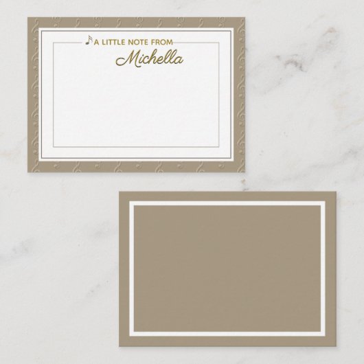 Correspondance Carte de notes musicales avec Clef en Arbre Emboss (Devant / Derrière)