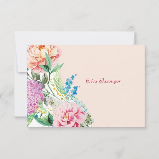Correspondance Carte de notes Peonies et Lilacs (Devant)