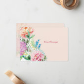 Correspondance Carte de notes Peonies et Lilacs (Devant/Arrière en situation)