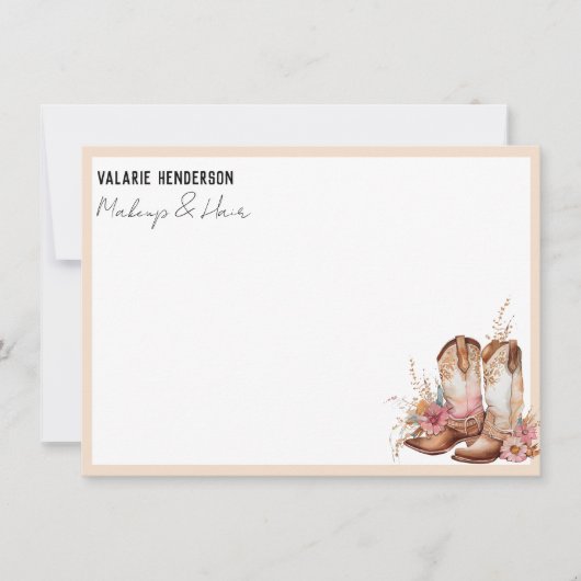Correspondance Carte de notes professionnelles Boho Boho Watercol (Devant)