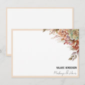 Correspondance Carte de notes professionnelles Boho Cactus Aquare (Devant / Derrière)