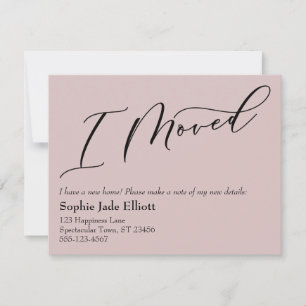 Correspondance Carte de Nouvel Adresse Rose Poussiéreuse Simple É