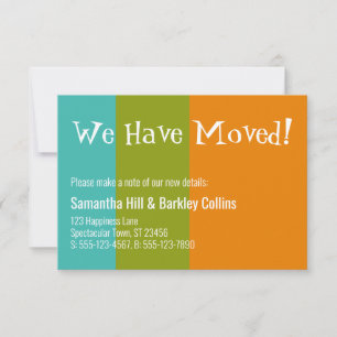Correspondance Carte de Nouvelle Adresse Colorée "Nous Avons Démé