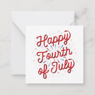 Correspondance Carte de papeterie Joyeux 4 juillet (Rouge)