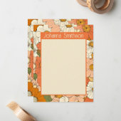 Correspondance Carte De Papeterie Verte A6 Orange Retro (Devant/Arrière en situation)