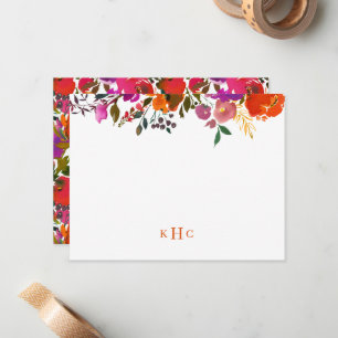 Correspondance Carte de papier à lettres monogramme floral dynami