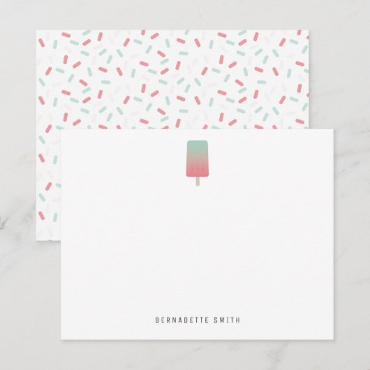 Correspondance Carte de papier à lettres Popsicle (Devant / Derrière)