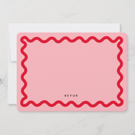Correspondance Carte de papier à lettres Wavy Simple (Devant)