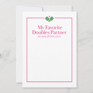 Correspondance Carte de partenaire de double de pickleball | Rose