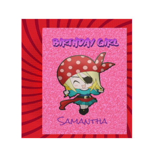 Correspondance Carte de pirate fille pastel rose pour anniversair