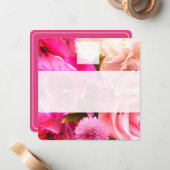 Correspondance Carte de placement Fuchsia Florals (Devant/Arrière en situation)