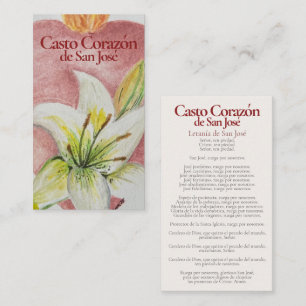 Correspondance Carte de prière Casto Corazón de San José - Litani