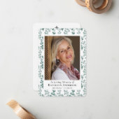 Correspondance Carte de prière commémorative Eucalyptus (Devant/Arrière en situation)