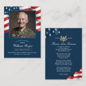 Correspondance Carte de prière commémorative patriotique (Devant / Derrière)