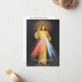 Correspondance Carte de prière de miséricorde divine Chaplet (Devant/Arrière en situation)