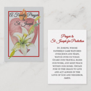 Correspondance Carte de prière familiale de Saint-Joseph Maison