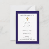 Correspondance Carte de prière funéraire Croix florale (Devant)