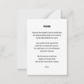 Correspondance Carte de prière funéraire simple noir et blanc (Dos)