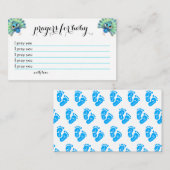 Correspondance Carte de prières Baby shower Peacock bleu (Devant / Derrière)