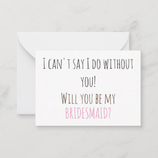 Correspondance Carte de proposition Bridesmaid
