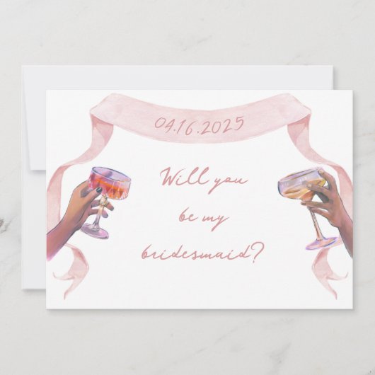 Correspondance Carte de proposition de femme de ménage rose éléga (Devant)