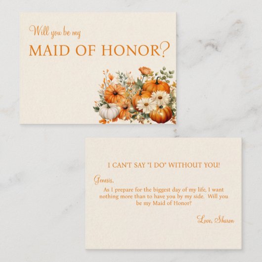 Correspondance Carte de proposition de témoin de mariage (Devant / Derrière)
