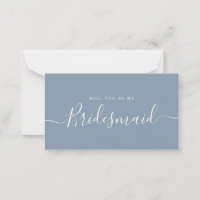 Carte de proposition minimaliste Dusty Blue Brides