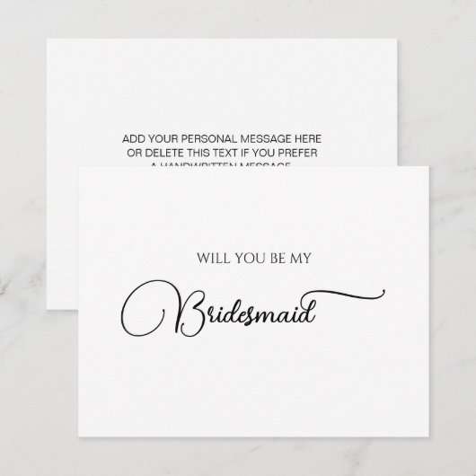 Correspondance Carte de proposition simple et élégante de Bridesm (Devant / Derrière)