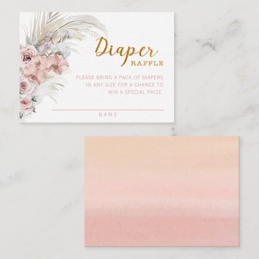 Correspondance Carte de rabat Boho Pampas (Devant / Derrière)