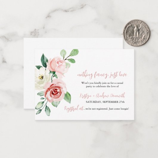 Correspondance Carte de réception florale rose vif (Devant/Arrière en situation)