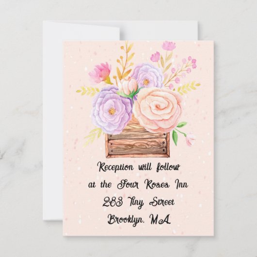 Correspondance Carte de réception pour Peach Rustic Mariage (Devant)
