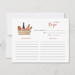Correspondance Carte de recette de douche de mariée au vin et fro