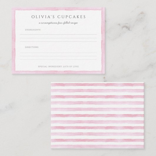 Correspondance Carte de recette de fête d'anniversaire de cuisson (Devant / Derrière)