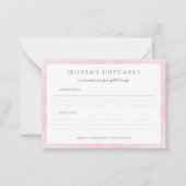 Correspondance Carte de recette de fête d'anniversaire de pâtisse (Devant)