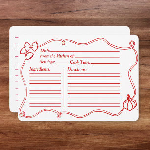 Correspondance Carte de recette de Fête des mariées italienne à m