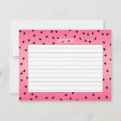 Correspondance Carte de recette de fruits d'été amusants Watermel (Dos)