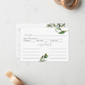 Correspondance Carte de recette de Mariage floral rustique Magnol (Devant/Arrière en situation)