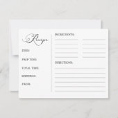 Correspondance Carte de recette de mariage moderne simple noir éc (Devant)