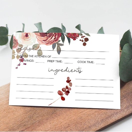 Correspondance Carte de recette de Mariage Rose rouge flou
