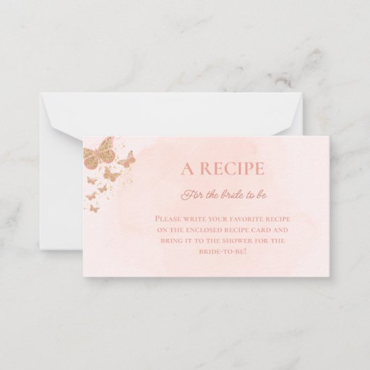 Correspondance Carte de recette Fête des mariées papillons (Devant)