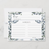 Correspondance Carte de recette Mariage fleuri vert argent Sage (Devant)