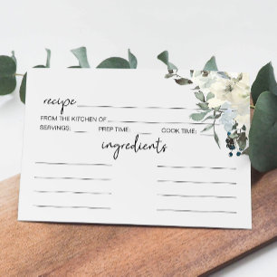 Correspondance Carte de recette Mariage floral aux roses blanches