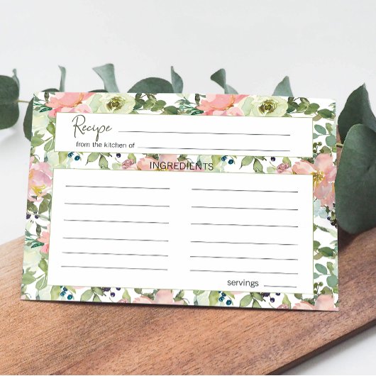 Correspondance Carte de recette Mariage floral Eggshell et Blush