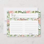 Correspondance Carte de recette Mariage floral Eggshell et Blush (Devant)