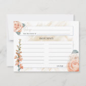 Correspondance Carte de recette Mariage floral rose Boho moderne (Devant)