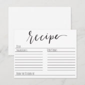 Correspondance carte de recette simple (Devant / Derrière)