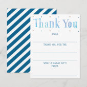 Correspondance Carte de remerciement à remplir garçons aquarelle (Devant / Derrière)